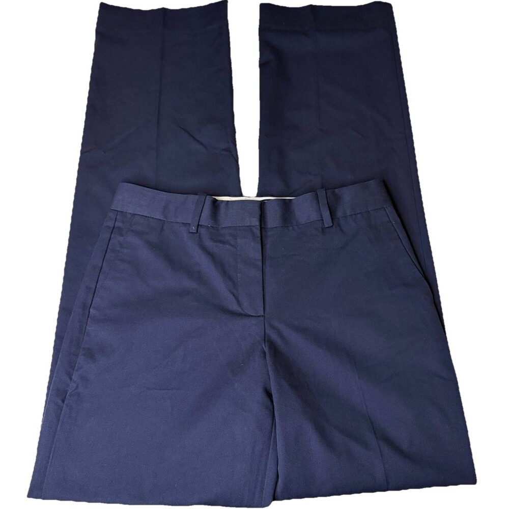 Gap Modern Trouser Womens 2 Long Navy Blue Cotton Wool Pants True Indigo Work